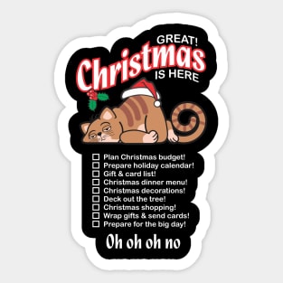 Christmas To Do List - Christmas Cat Sticker